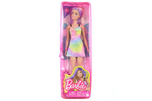 Fashionista Barbie sateenkaarenvärisellä mekolla, 1 kpl hinta ja tiedot | Tyttöjen lelut | hobbyhall.fi