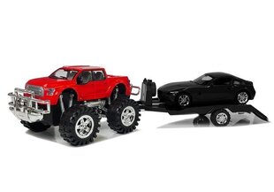 Autosetti Monster Truckilla, punainen hinta ja tiedot | Poikien lelut | hobbyhall.fi