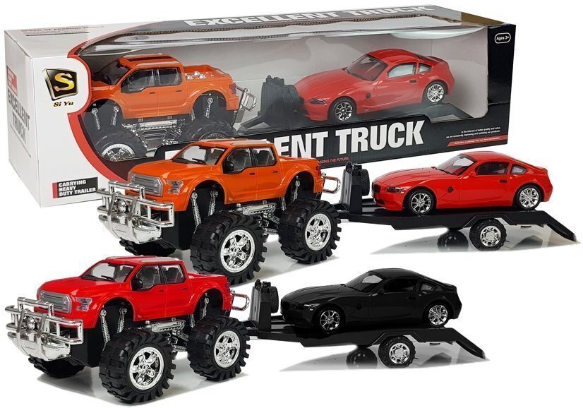 Autosetti Monster Truckilla, punainen hinta ja tiedot | Poikien lelut | hobbyhall.fi