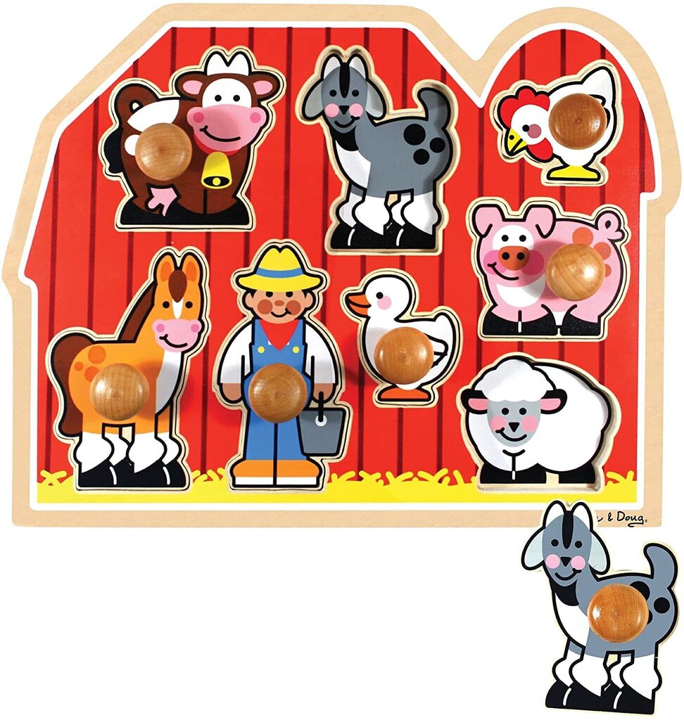 Puinen palapeli Farm Melissa & Doug hinta ja tiedot | Vauvan lelut | hobbyhall.fi