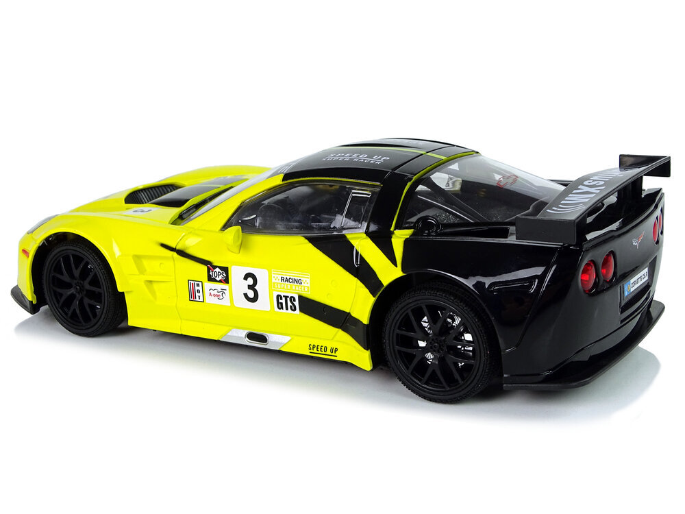 Radio-ohjattu urheiluauto Corvette C6.R 1:18 keltainen hinta ja tiedot | Poikien lelut | hobbyhall.fi