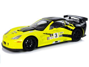 Radio-ohjattu urheiluauto Corvette C6.R 1:18 keltainen hinta ja tiedot | Poikien lelut | hobbyhall.fi