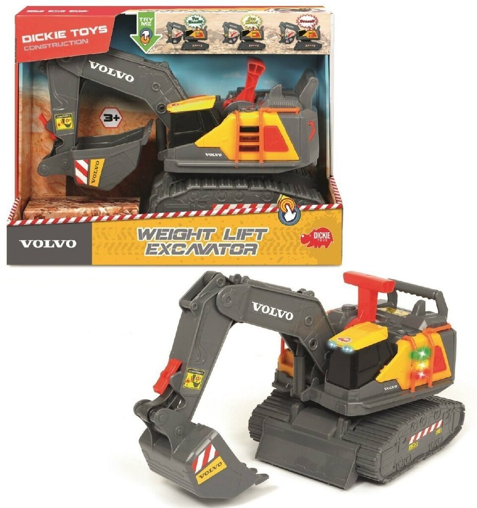 Kaivinkone Simba Dickie Toys Construction Volvo Weight Lift Excavator hinta ja tiedot | Poikien lelut | hobbyhall.fi