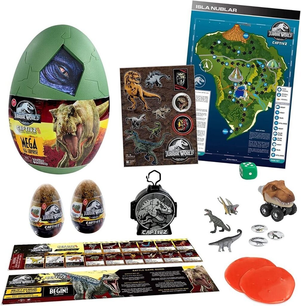 Mega Egg Dinosaurus yllätys-setti, TM-JW-C3DLG hinta ja tiedot | Poikien lelut | hobbyhall.fi