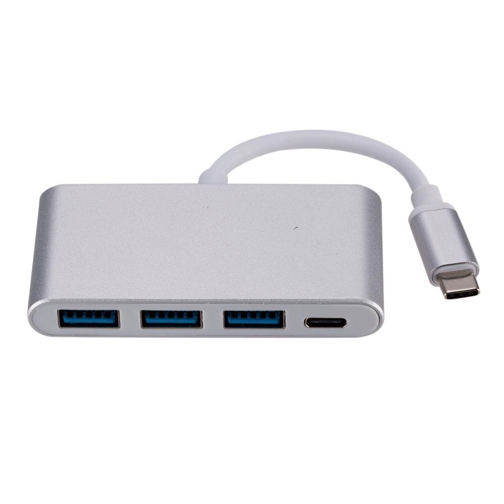 Roger AD15641 USB-C-keskitin – Jakaja 3 x USB 3.0 / USB-C, hopea hinta ja tiedot | Adapterit | hobbyhall.fi
