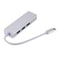 Roger AD15642 USB-C-keskitin – Jakaja 3 x USB 3.0 / RJ45, hopea hinta ja tiedot | Adapterit | hobbyhall.fi