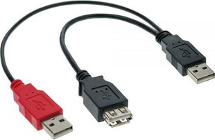 InLine USB A - 2x USB A 0.2 metriä (34510Z) hinta ja tiedot | Puhelinkaapelit | hobbyhall.fi