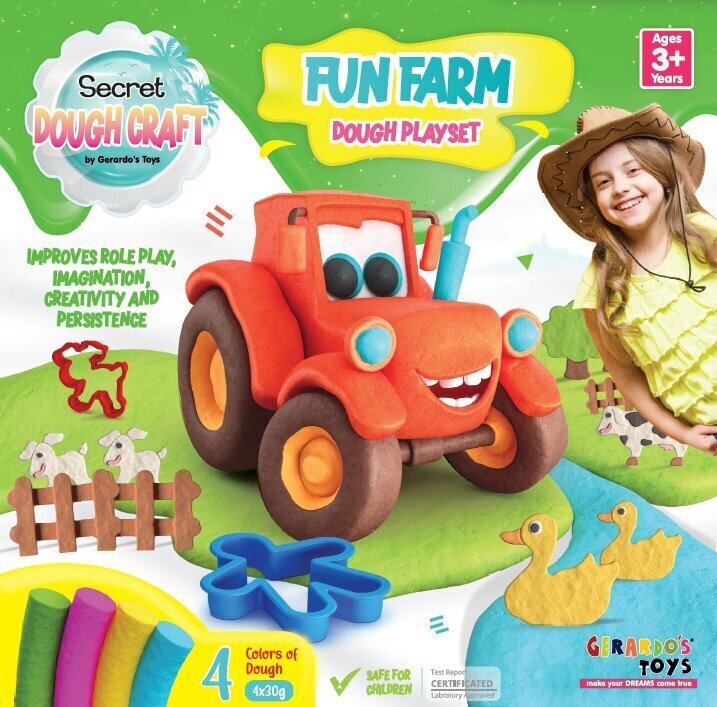 Gerardo’s Toys leikkisetti Fun Farm Dough Craft, 8 osaa hinta ja tiedot | Kehittävät lelut | hobbyhall.fi