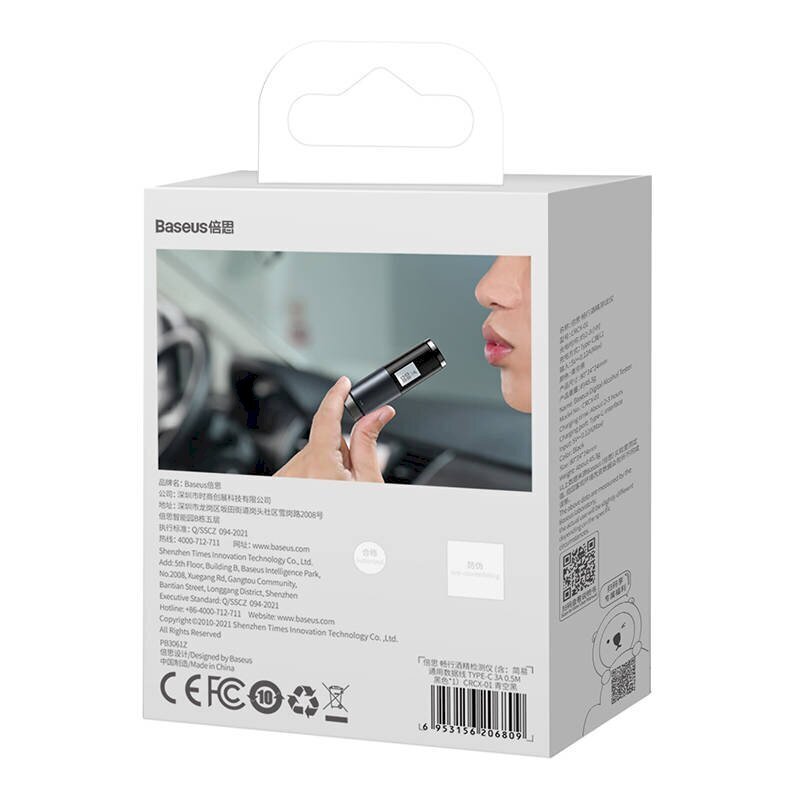 Baseus Breathless Electronic Breathalyzer with LCD (Black) hinta ja tiedot | Alkometrit | hobbyhall.fi