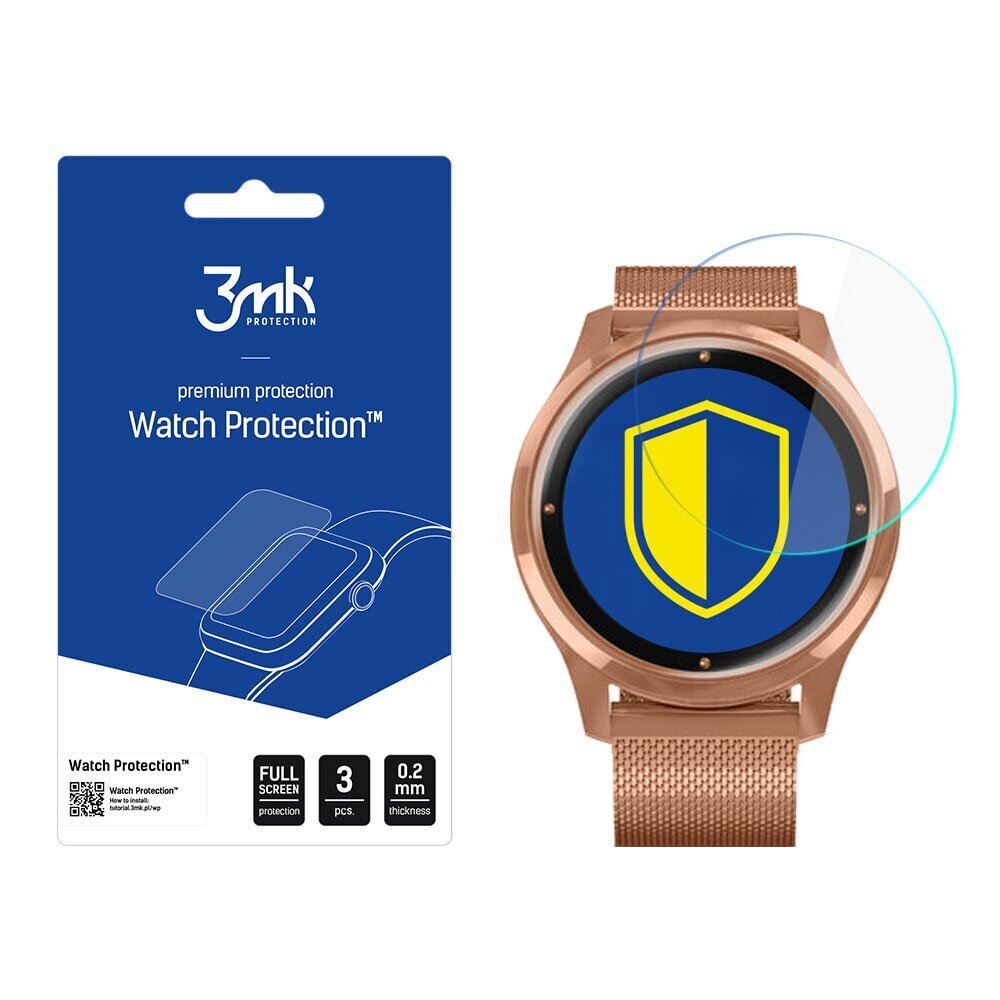 Garmin Vivomove Luxe - 3mk Watch Protection™ v. FlexibleGlass Lite näytönsuoja hinta ja tiedot | Älykellojen ja aktiivisuusrannekkeiden lisätarvikkeet | hobbyhall.fi