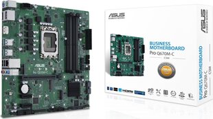 Asus Pro Q670M-C-CSM, Micro ATX, LGA1700, DDR5 hinta ja tiedot | Emolevyt | hobbyhall.fi