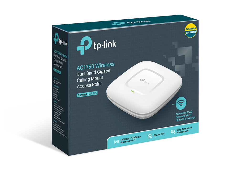 TP-LINK Access Point EAP245 802.11ac, 2.4GHz and 5GHz, 450+1300 Mbit hinta ja tiedot | Langattomat tukiasemat | hobbyhall.fi