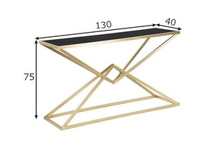 Sivupöytä Glam, 130x40 cm, väri musta/kulta hinta ja tiedot | Sivupöydät | hobbyhall.fi