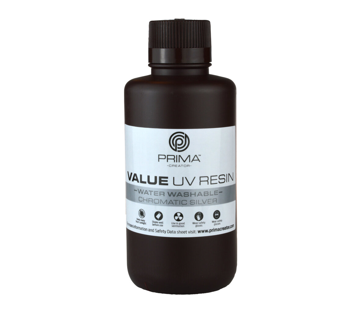 PrimaCreator Value vesipestävä UV-hartsi, 500ml, Chromatic Silver hinta ja tiedot | Tulostustarvikkeet | hobbyhall.fi