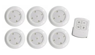 Langattomat LED-lamput kaukosäätimellä (6 kpl) hinta ja tiedot | LED-valonauhat | hobbyhall.fi