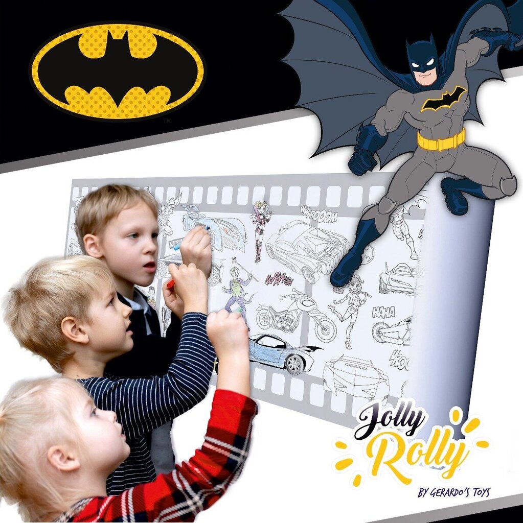 Gerardo's Toys liimavärityspaperirulla Jolly Rolly, Batman hinta ja tiedot | Taide- ja askartelutarvikkeet | hobbyhall.fi