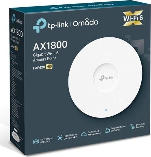 TP-LINK EAP620HD AX1800 DB WIFI6 KATTOKIINNIKE AP hinta ja tiedot | Langattomat tukiasemat | hobbyhall.fi