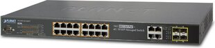 Planet GSW-2620HP verkkokytkin Hallittu 10G Ethernet (100/1000/10000) Musta 1U Power over Ethernet (PoE) hinta ja tiedot | Ei ole määritelty MP3-soittimet ja sanelimet | hobbyhall.fi