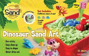 Gerardo's Toys Secret Sand kineettinen hiekka dinosaurussetti alustalla, 11 osaa / 750 g hinta ja tiedot | Kehittävät lelut | hobbyhall.fi
