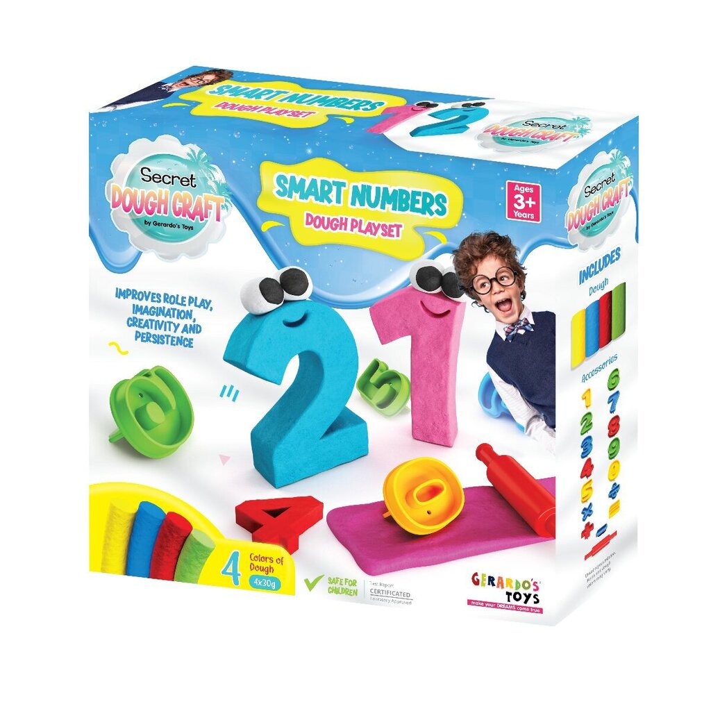 Gerardo's Toys mallinnussarja Numbers Dough Craft, 16 osaa hinta ja tiedot | Kehittävät lelut | hobbyhall.fi
