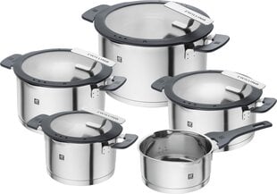 ZWILLING SIMPLIFY 66870-005-0 Pots set Stainless steel 5 pcs hopeinen / musta, hinta ja tiedot | Zwilling Koti ja keittiö | hobbyhall.fi