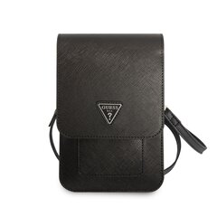 Guess PU Saffiano Triangle Logo Phone Bag Black hinta ja tiedot | Puhelimen kuoret ja kotelot | hobbyhall.fi