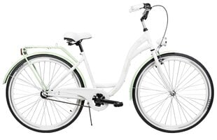 Kaupunkipyörä AZIMUT City Lux 28" 2021, valkoinen/vihreä hinta ja tiedot | Polkupyörät | hobbyhall.fi