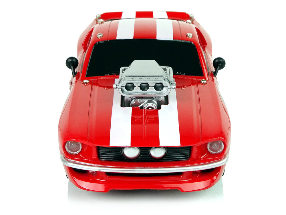 Lean toys Sportauto R/C 1:16 Red White Stripes Pilot hinta ja tiedot | Poikien lelut | hobbyhall.fi