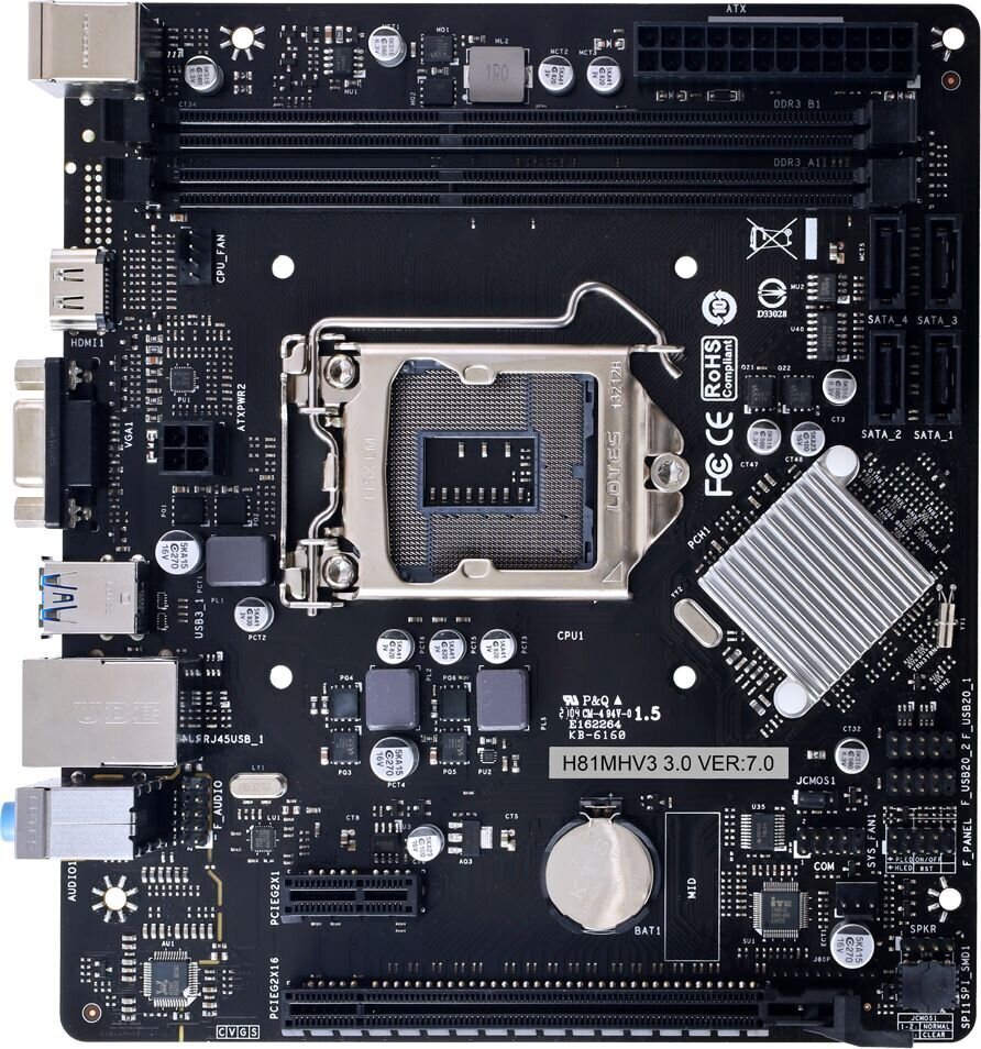 Biostar H81MHV3 2.0, mikro ATX, LGA1151, DDR3 hinta ja tiedot | Emolevyt | hobbyhall.fi