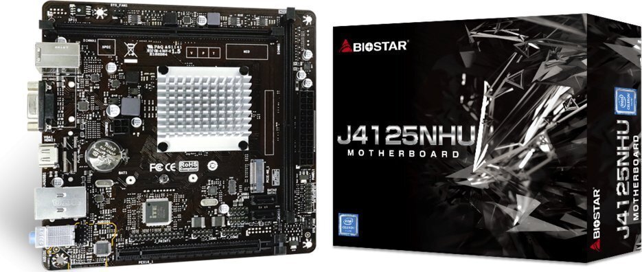 Biostar J4125NHU, Mini ITX, Intel Celeron J4125, DDR4 hinta ja tiedot | Emolevyt | hobbyhall.fi