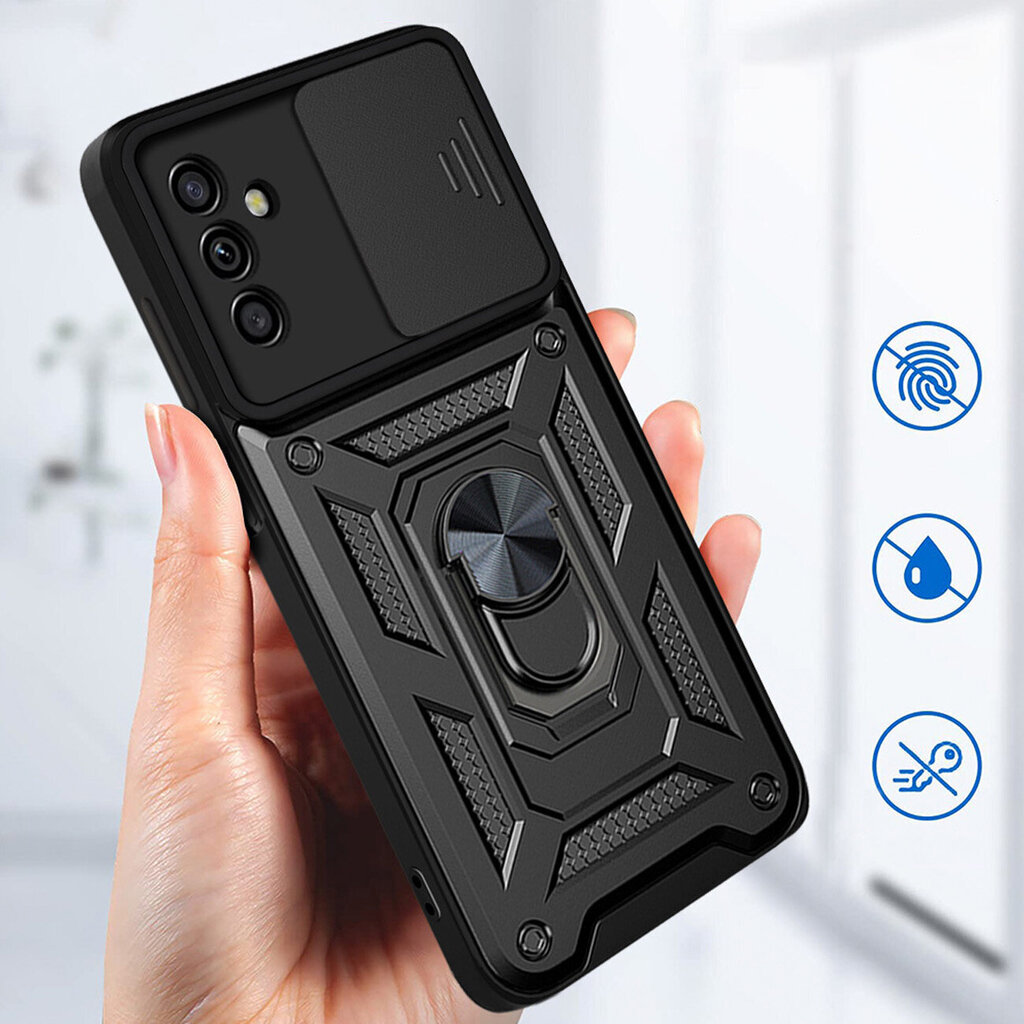 Hybrid Armor Camshield, Samsung Galaxy A13 5G, musta hinta ja tiedot | Puhelimen kuoret ja kotelot | hobbyhall.fi