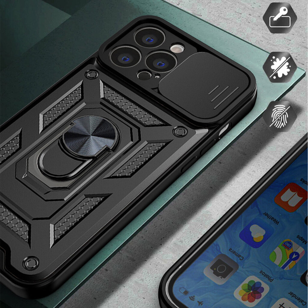 Hybrid Armor Camshield, iPhone 13 Pro Max, sininen hinta ja tiedot | Puhelimen kuoret ja kotelot | hobbyhall.fi