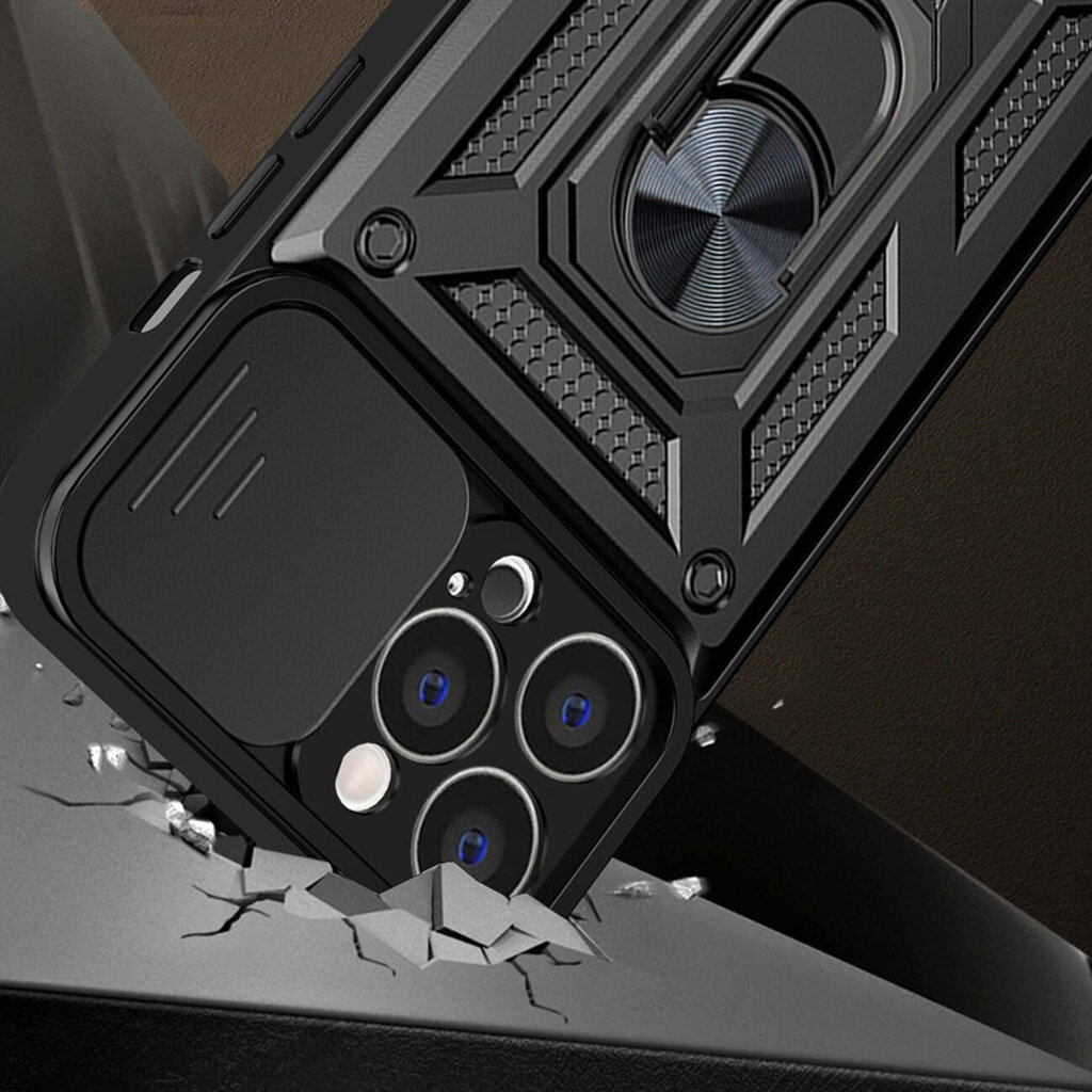 Hybrid Armor Camshield, iPhone 13 Pro Max, sininen hinta ja tiedot | Puhelimen kuoret ja kotelot | hobbyhall.fi