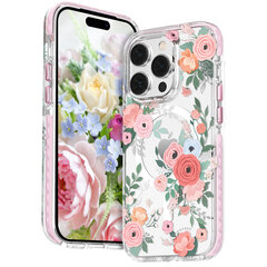 Kingxbar Flora Series iPhone 14 Plus MagSafe, vaaleanpunainen hinta ja tiedot | Puhelimen kuoret ja kotelot | hobbyhall.fi