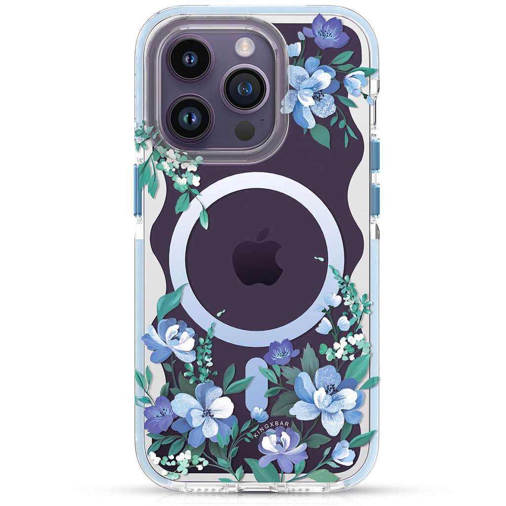 Kingxbar Flora Series iPhone 14 Pro MagSafe, sininen hinta ja tiedot | Puhelimen kuoret ja kotelot | hobbyhall.fi