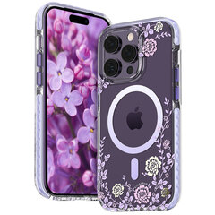 Kingxbar Flora Series iPhone 14 MagSafe, violetti hinta ja tiedot | Puhelimen kuoret ja kotelot | hobbyhall.fi