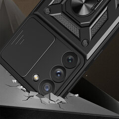 Hybrid Armor Camshield Samsung Galaxy S23, musta hinta ja tiedot | Puhelimen kuoret ja kotelot | hobbyhall.fi