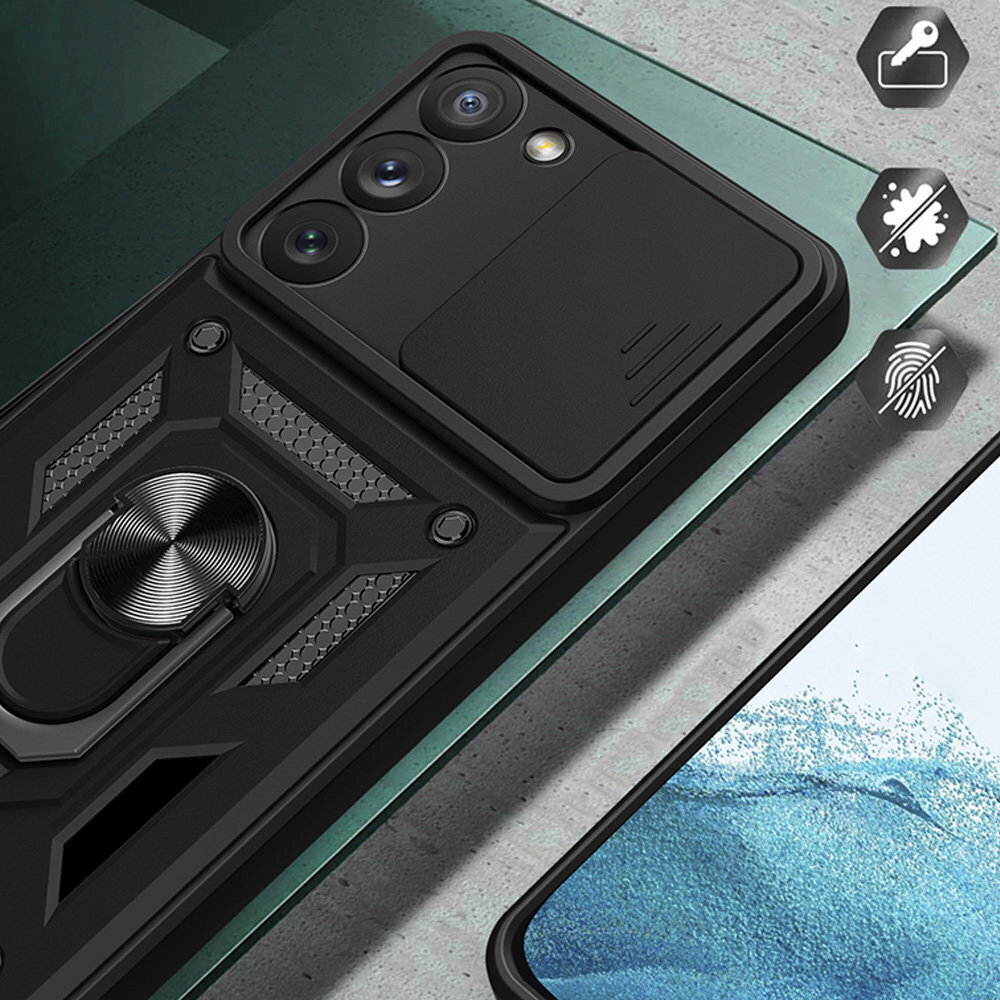 Hybrid Armor Camshield Samsung Galaxy A14, vaaleanpunainen hinta ja tiedot | Puhelimen kuoret ja kotelot | hobbyhall.fi