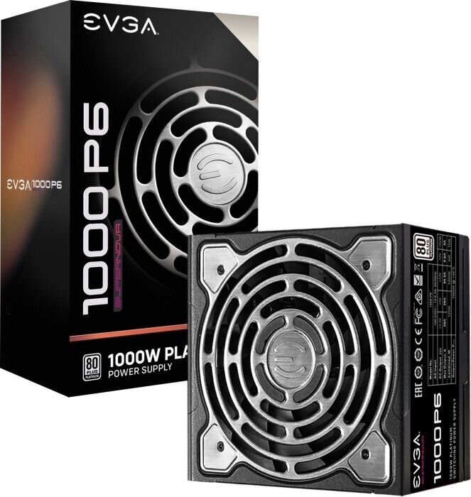 EVGA SuperNOVA 1000 P6, 1000 W, 80 Plus Platinum hinta ja tiedot | Virtalähteet | hobbyhall.fi