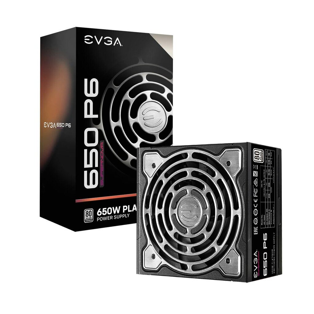 EVGA SuperNOVA 650 P6, 650W, 80 Plus Platinum hinta ja tiedot | Virtalähteet | hobbyhall.fi