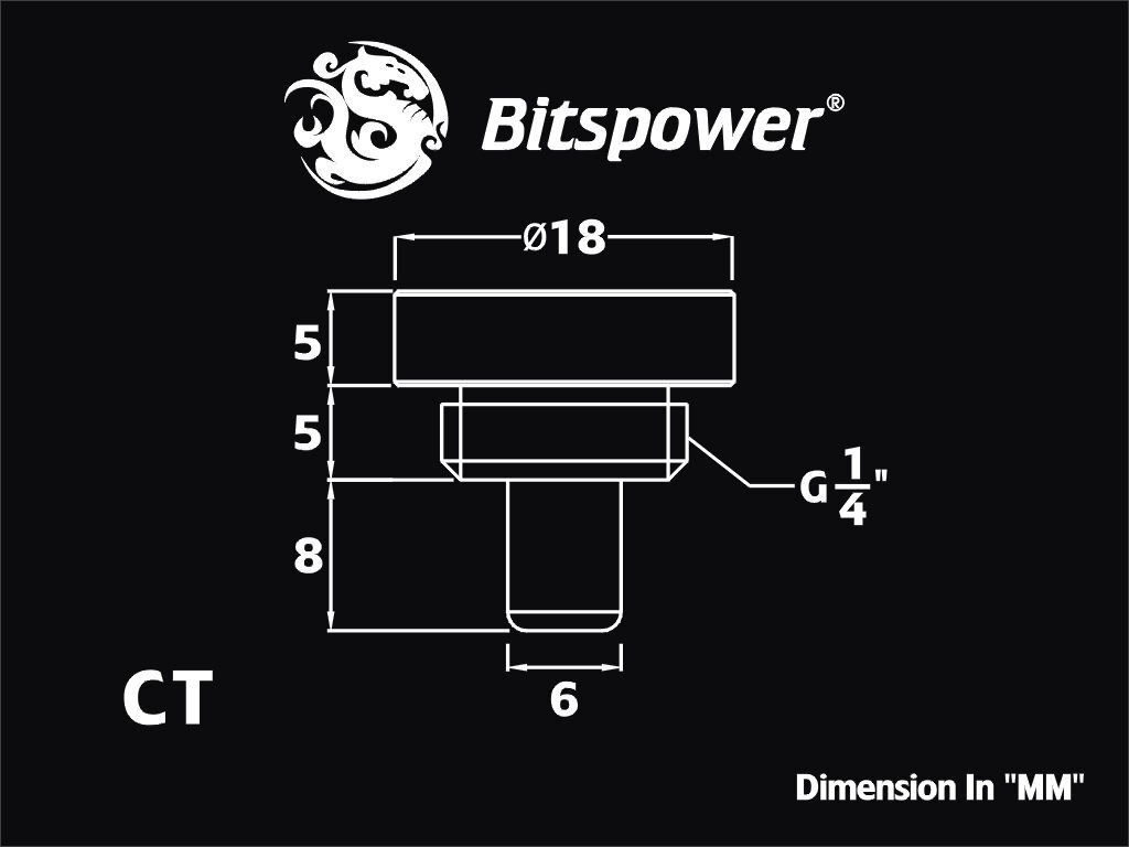 Bitspower G1/4" Temperature Sensor Stop Fitting (BP-WTP-CT) hinta ja tiedot | Vesijäähdytystarvikkeet | hobbyhall.fi