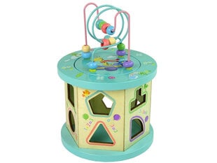 Puinen kuutio lapsille Lean Toys Lombos Labyrintti helmillä varustettuna hinta ja tiedot | Kehittävät lelut | hobbyhall.fi