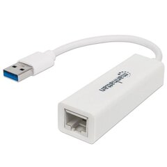 Manhattan Gigabit USB 3.0 10/100/1000 Mbit/s hinta ja tiedot | Adapterit | hobbyhall.fi