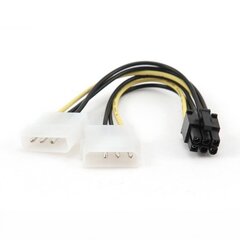 Gembird CC-PSU-6, 2 x Molex 4-pin (male) - PCI-E 6-pin (male), 15 cm hinta ja tiedot | Kaapelit ja adapterit | hobbyhall.fi