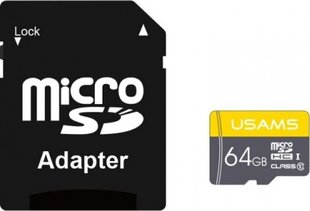 Usams MicroSDHC 64 GB Class 10 U1 (ZB119TF01) hinta ja tiedot | Kameran muistikortit | hobbyhall.fi