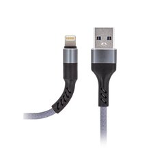 Maxlife MXUC-01 kaapeli USB - Lightning 1.0 m 2A harmaa nailon 2.0 m hinta ja tiedot | Puhelinkaapelit | hobbyhall.fi