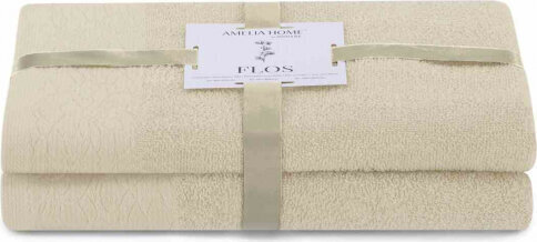 Ameliahome TOWEL/AH/FLOS/BEIGE/SET50x90+70x130 hinta ja tiedot | Pyyhkeet | hobbyhall.fi