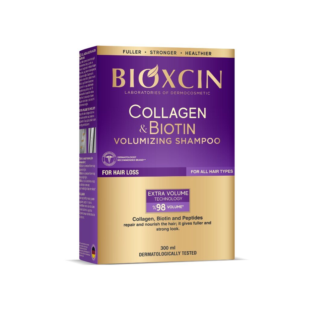 Volyymia lisäävä shampoo Bioxsine Collagen & Biotin 300 ml hinta ja tiedot | Shampoot | hobbyhall.fi