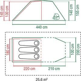 Coleman Chimney Rock Plus 3, vihreän/harmaan värinen teltta hinta ja tiedot | Teltat | hobbyhall.fi