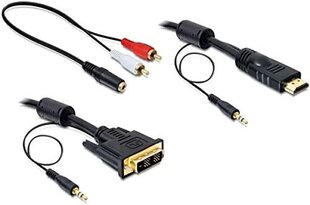 Delock HDMI - DVI-kaapeli 2m musta 84455 hinta ja tiedot | Delock Kodinkoneet ja kodinelektroniikka | hobbyhall.fi